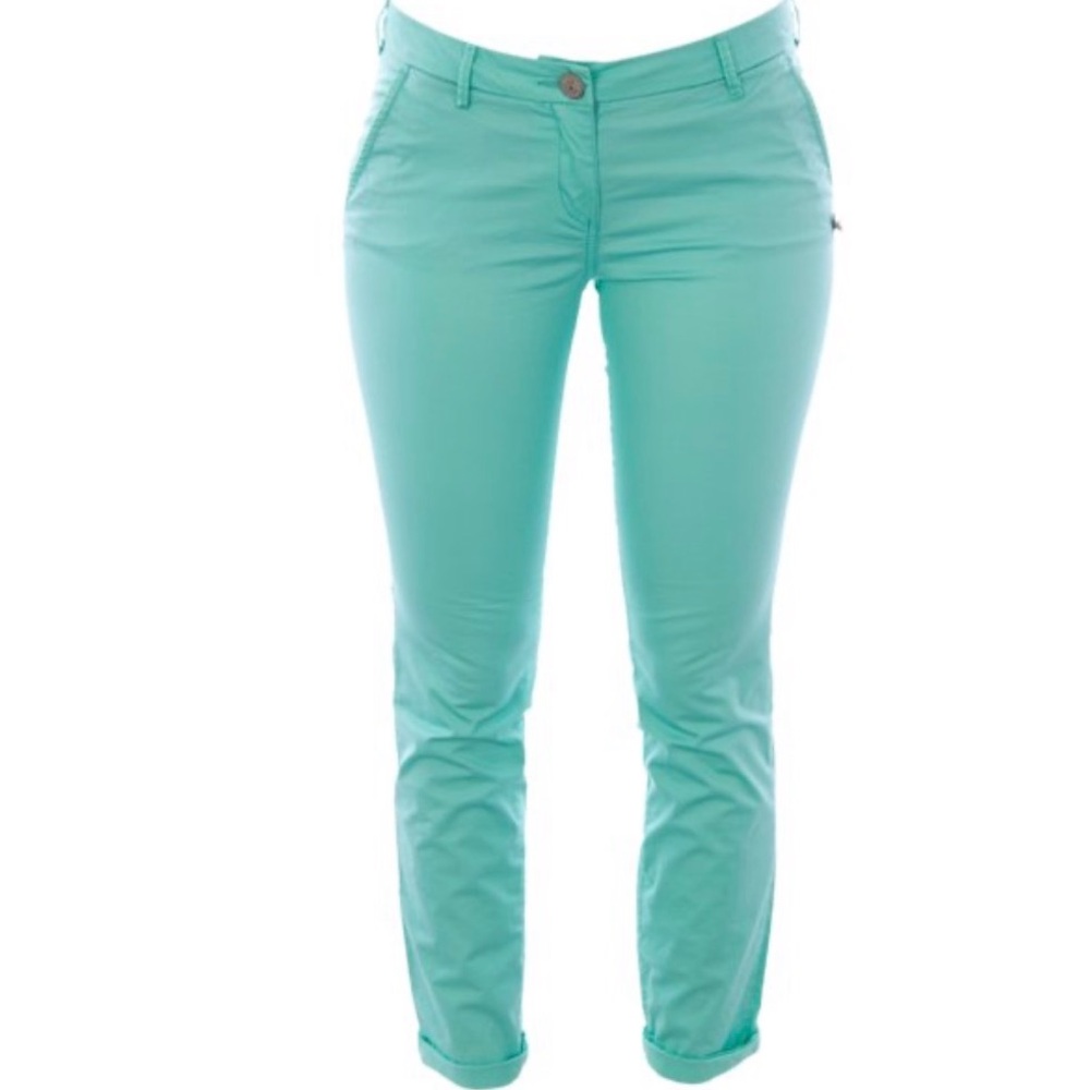 Maison Scotch Mint Green Skinny Pants Size 27 NWT $109 Retail Belt‎